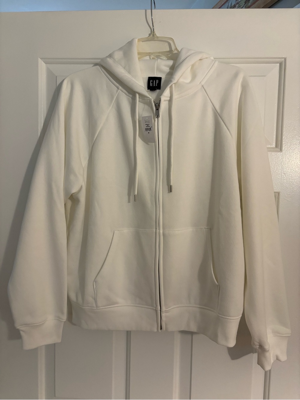 Gap Women's White Zip-up Hoodie NWT